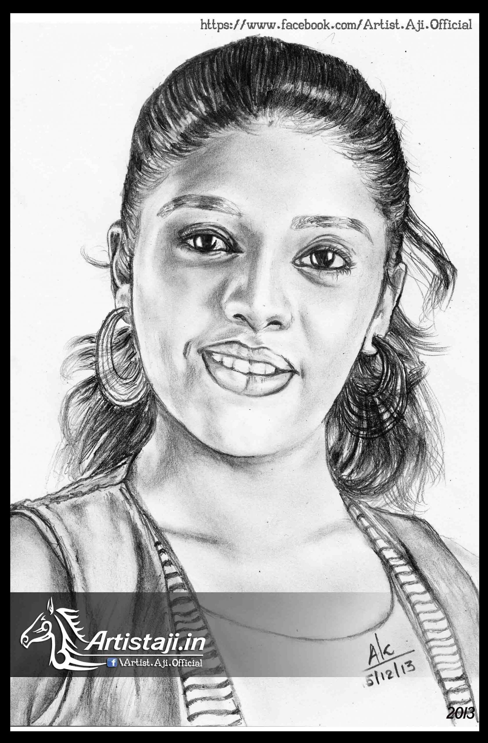 Actress Devu Krishnan Drawings by Artist Aji